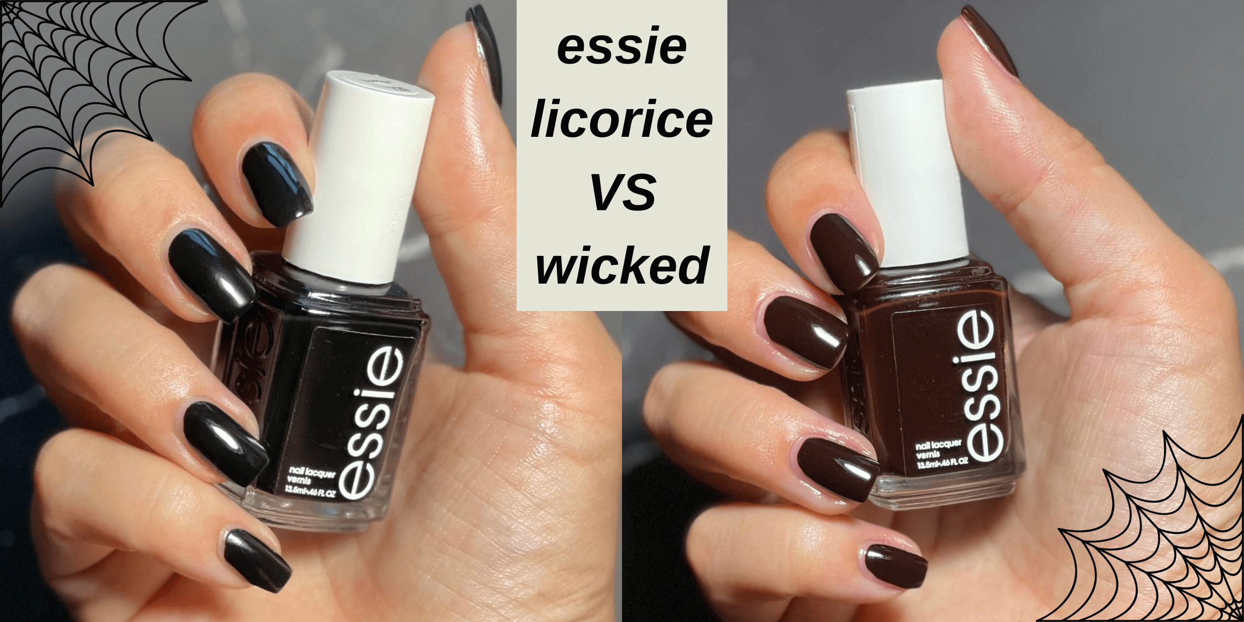 essie wicked VS licorice Lots of Lacquer